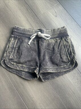 avocado Charcoal Mineral-Wash Drawstring Athletic Shorts